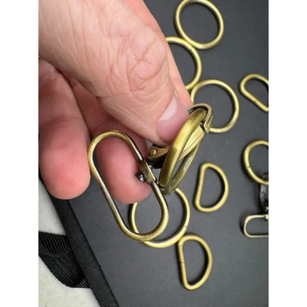 Coach Replacement Metal Brass Swivel Snap Hooks D Rings Lobster Claw Lot of 13